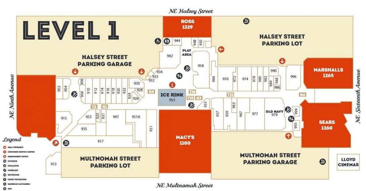 लॉयड सेंटर मॉल नक्शे