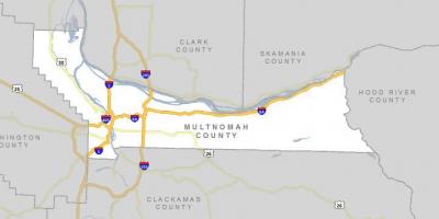 Multnomah काउंटी ओरेगन नक्शा