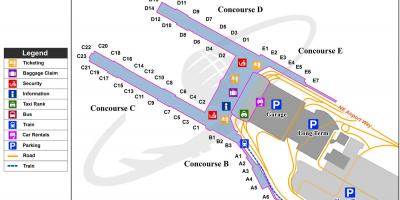 पोर्टलैंड के ओरेगन, हवाई अड्डे का नक्शा