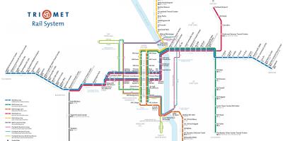 पोर्टलैंड रेल प्रणाली का नक्शा